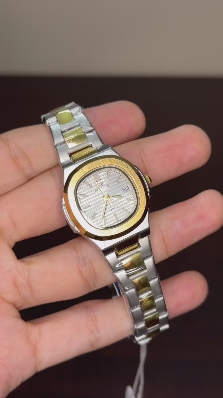 Bestwin - White Dial Two Tone Chain