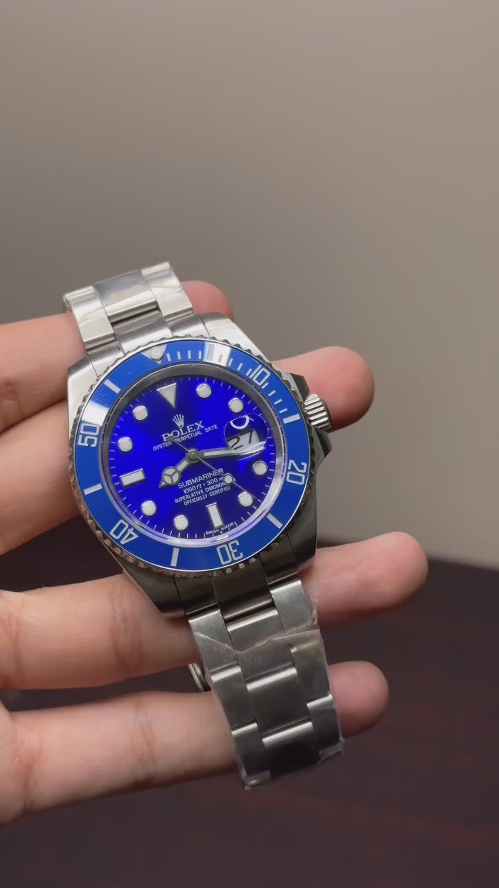 RLX Submariner Mastercopy (Silver Chain with Blue Dial)
