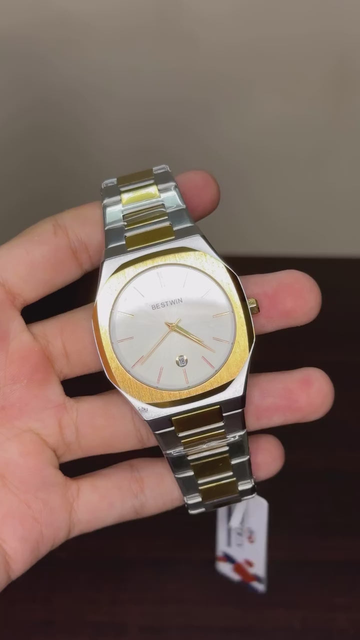 Bestwin - White Dial Two Tone Chain