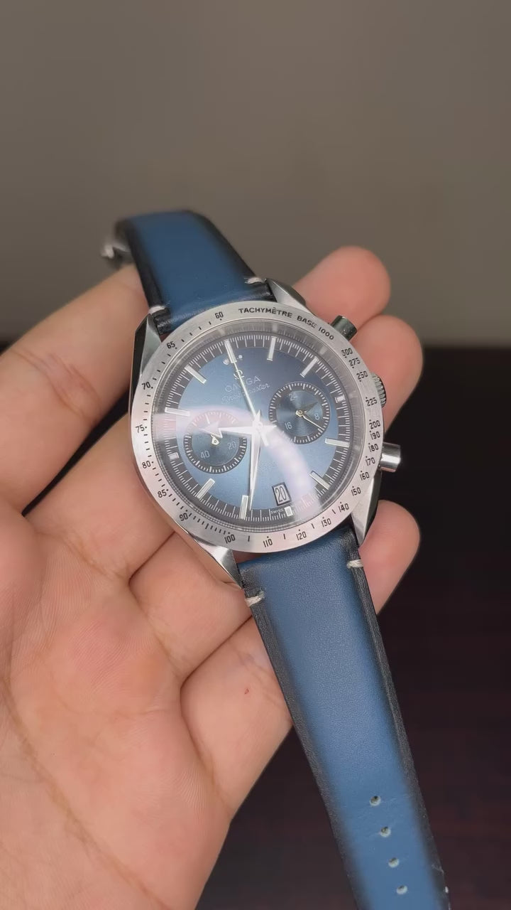 Omega Speedmaster Mastercopy - Blue Strap Blue Dial