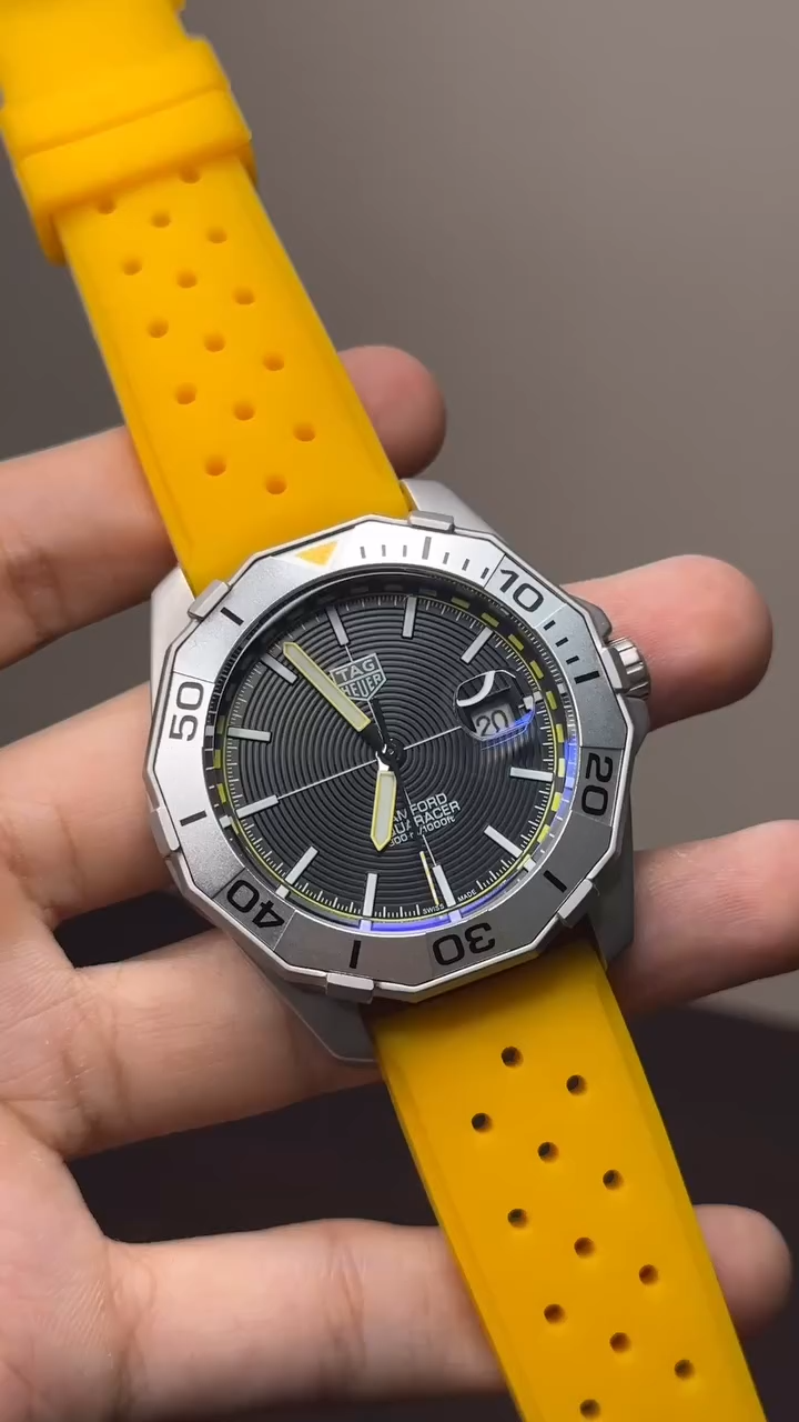 TagHeuer Aqua Racer Mastercopy ( Yellow Strap With Black DIal)