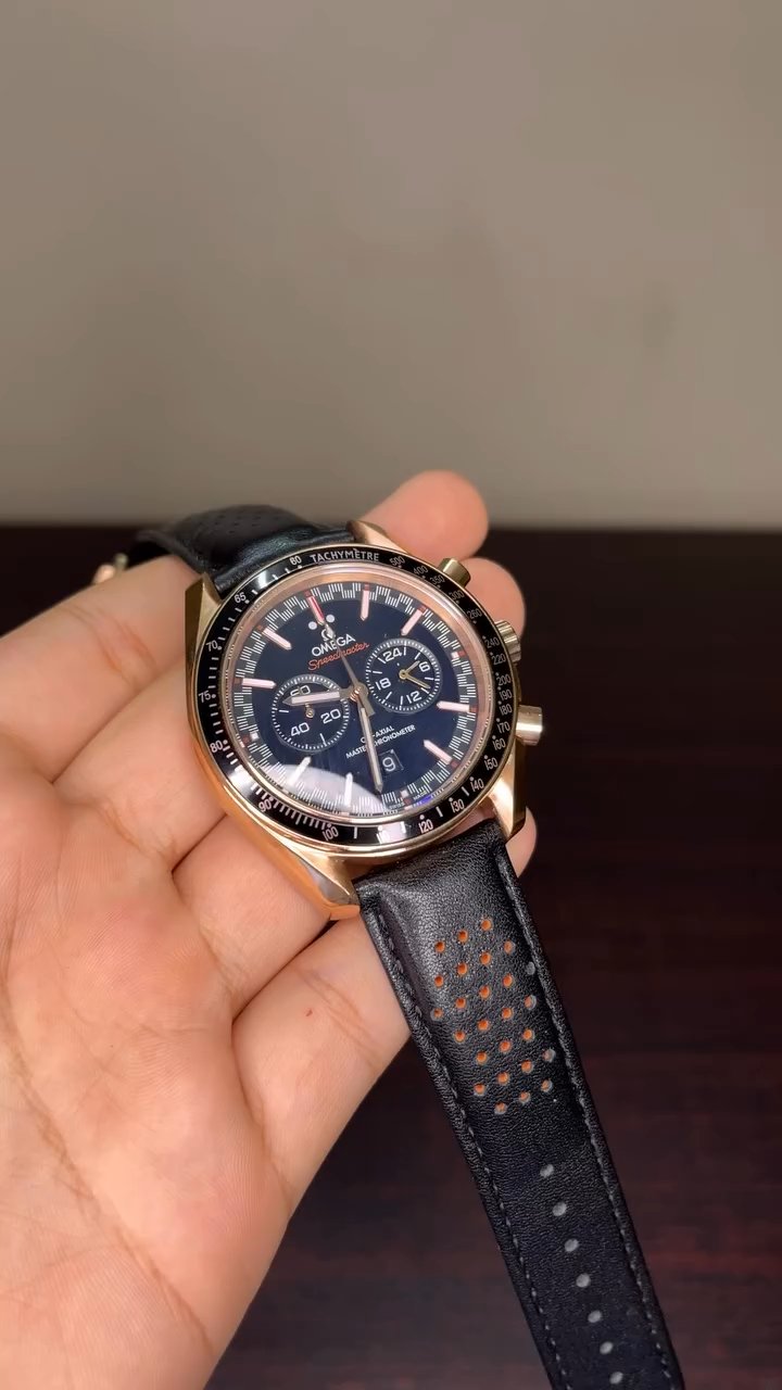 Omega Speedmaster Mastercopy - Black Strap Black Dial