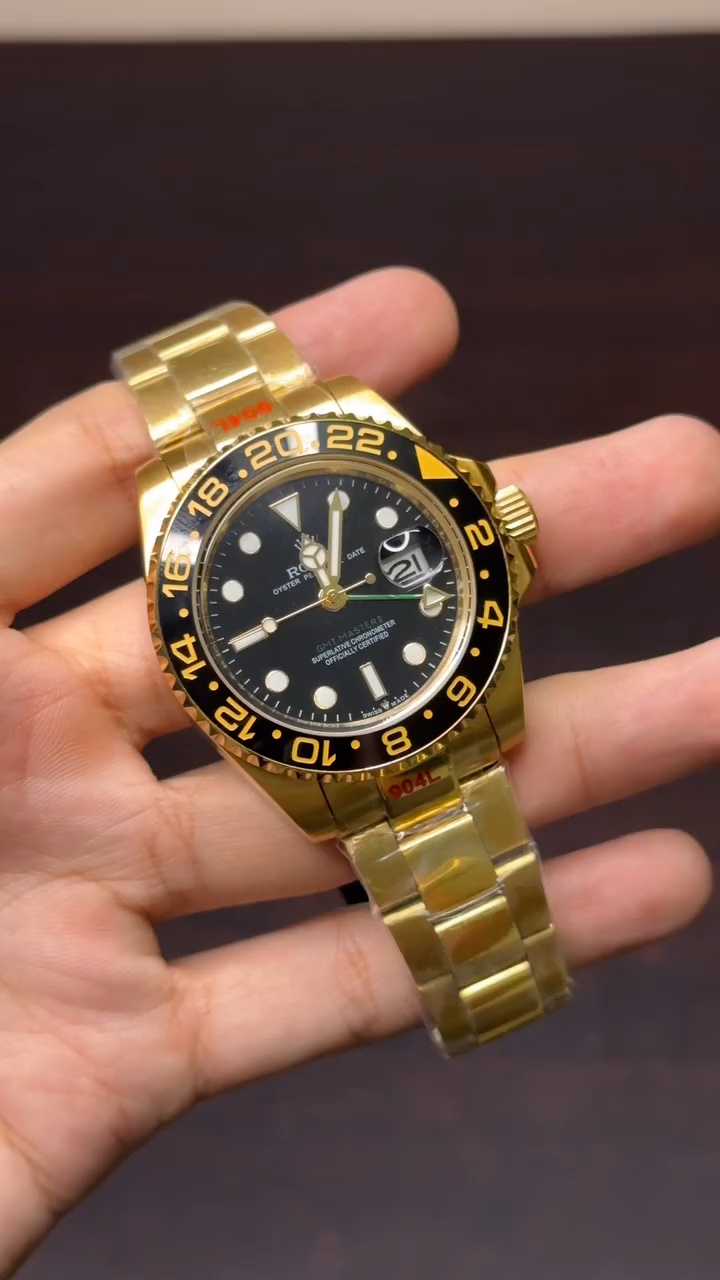 RLX GMT Mastercopy (Golden Chain With Black Dial)