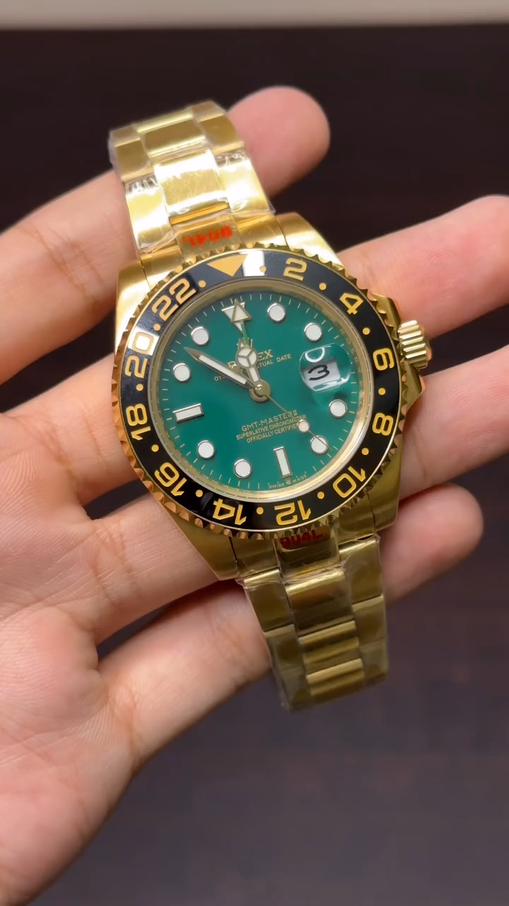 RLX GMT Mastercopy (Golden Chain With Green Dial)