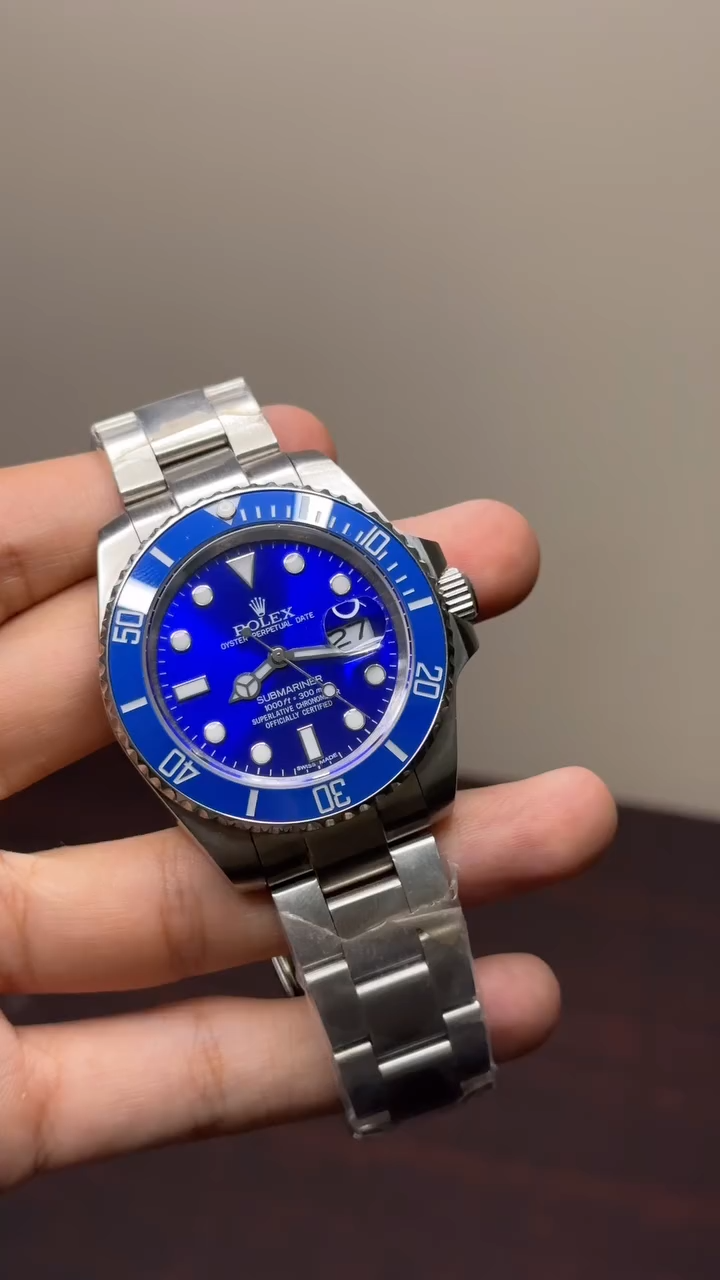 RLX Submariner Mastercopy (Silver Chain with Blue Dial)