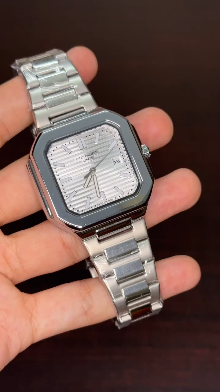 Patek Philippe Cubitus First Copy - Silver Chain With White Dial