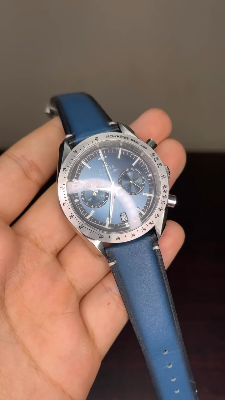 Omega Speedmaster Mastercopy - Blue Strap Blue Dial