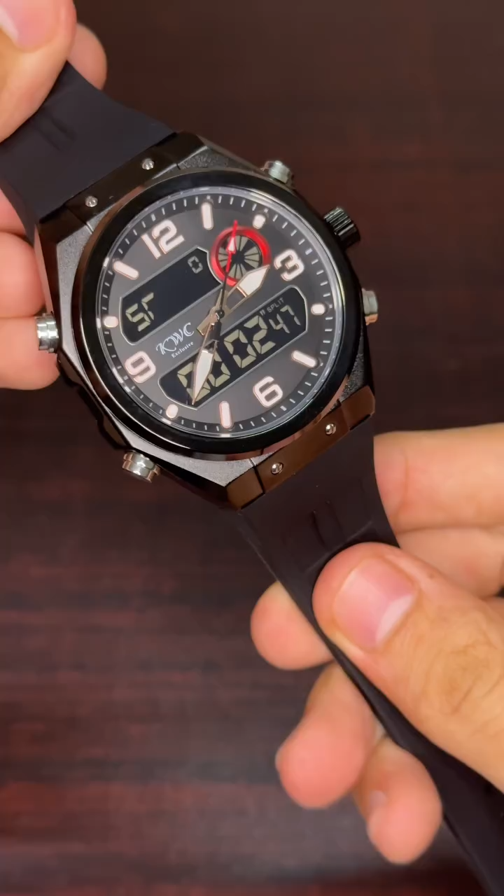 KWC Digital Sport Watch - Black Dial Black Strap