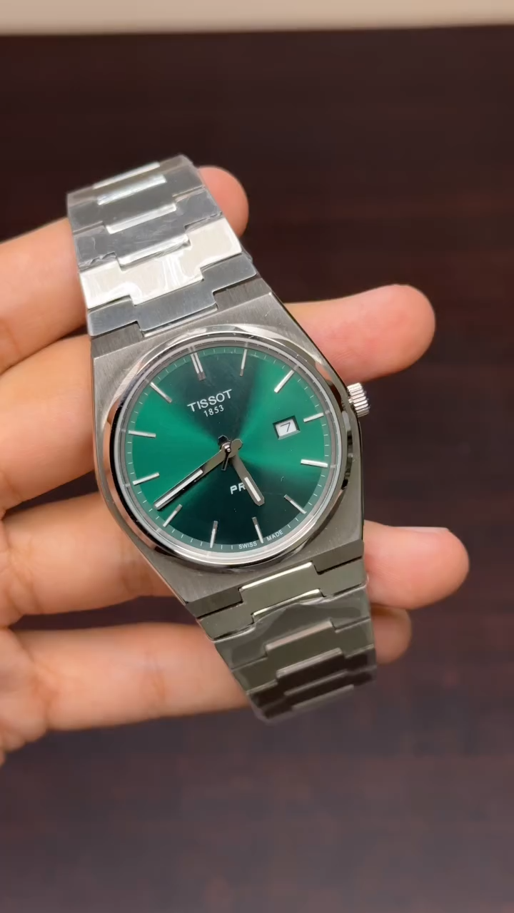 Tissot PRX Mastercopy (Green Plain Dial & Silver Chain)