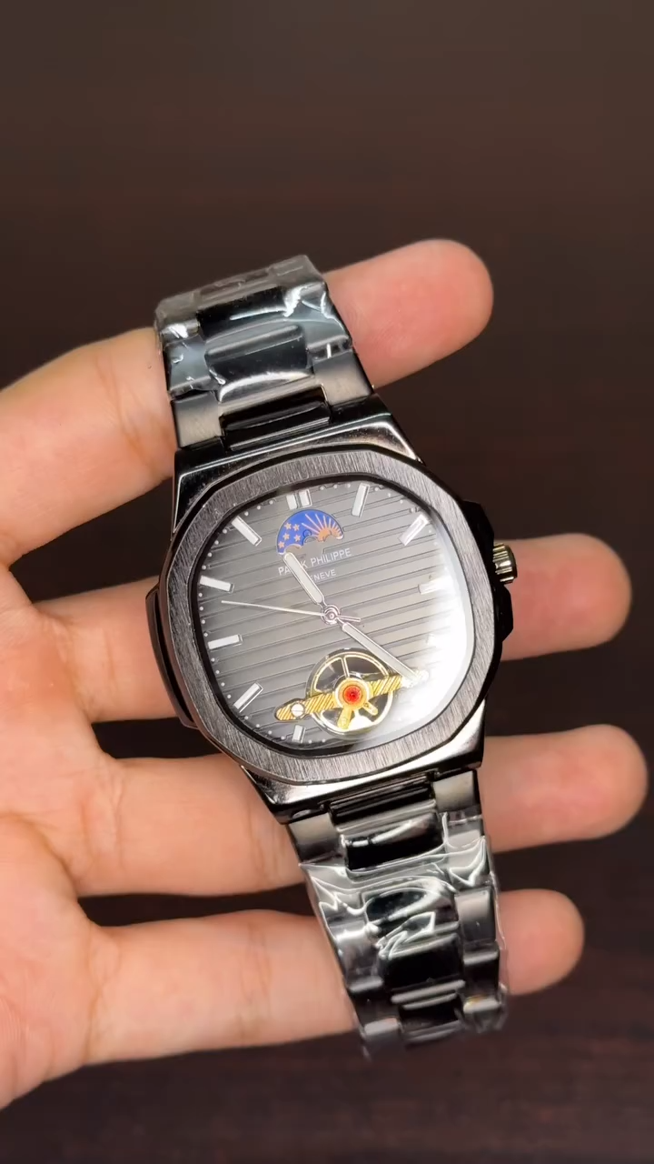 Patek Philippe Moonphase Tourbillon First Copy - Full Black