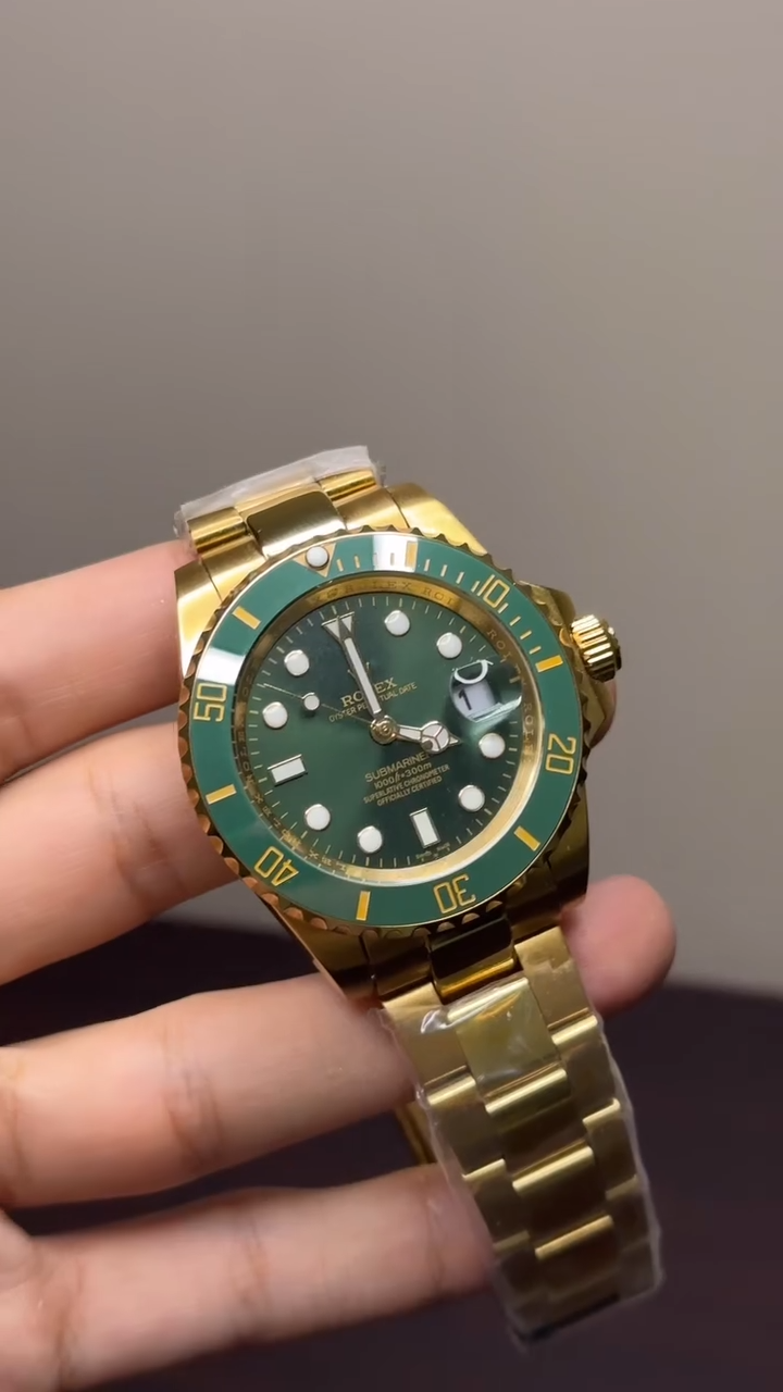 RLX Submariner Mastercopy (Golden Chain With Green Dial)