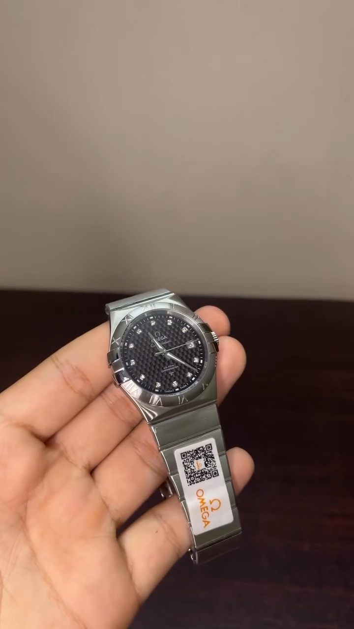 Omega Constellation Mastercopy - Silver Chain Black Dial