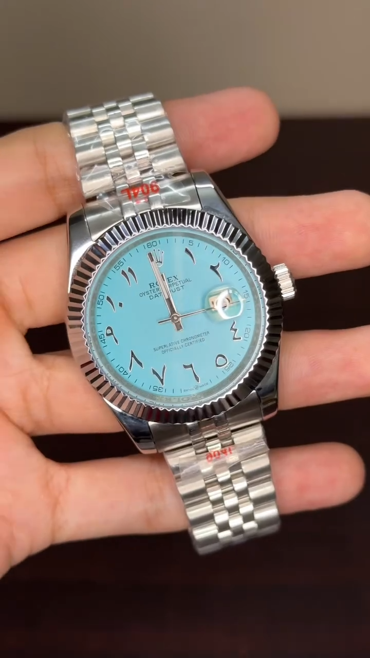RLX Date Just Mastercopy (Silver Chain With Tiffany Arabic Dial)