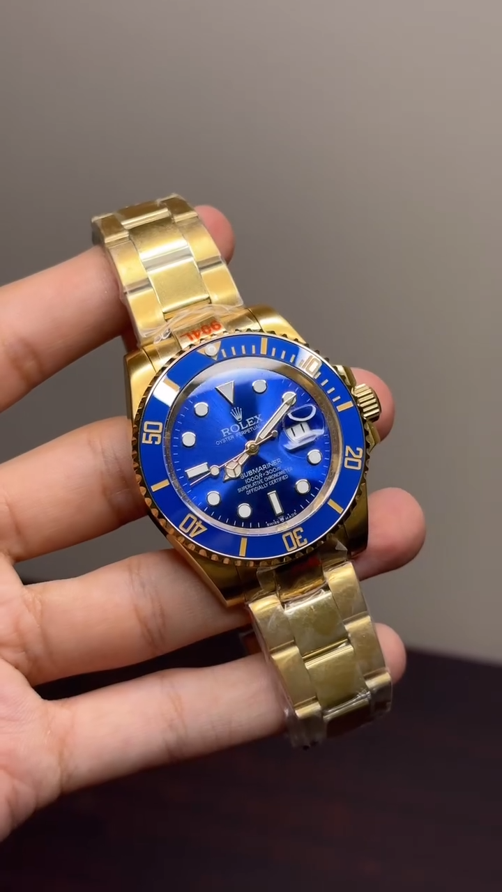 RLX Submariner Mastercopy (Golden Chain With Blue Dial)
