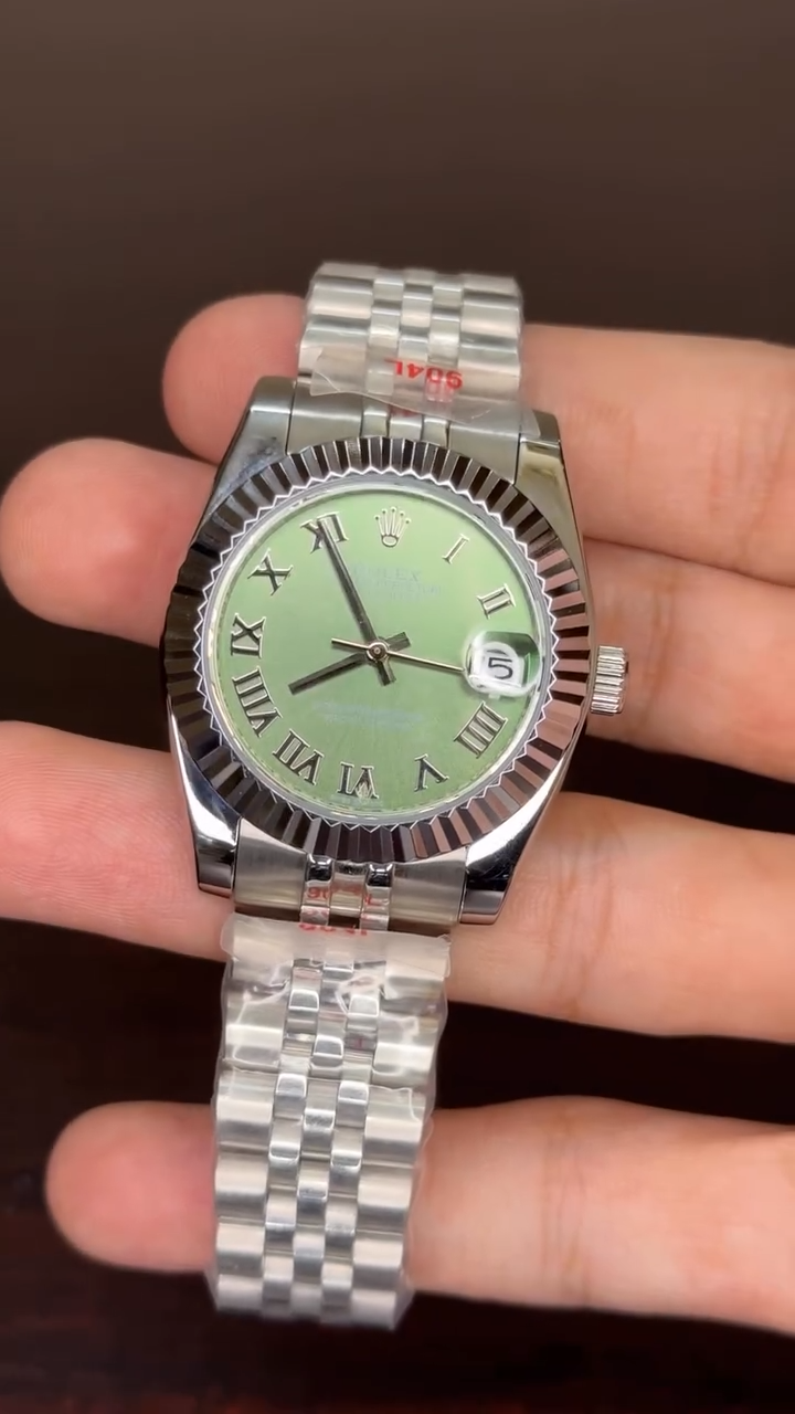 RLX Day-Just Mastercopy - Green Dial With Silver Jubilee Bracelet