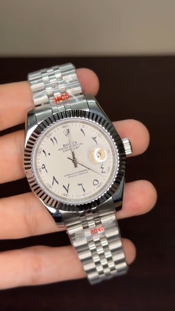 RLX Date Just Mastercopy (Silver Chain With White Arabic Dial)