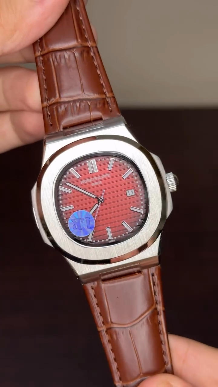 Patek Philippe Nautilus Mastercopy - Brown Dial With Silver Bezel