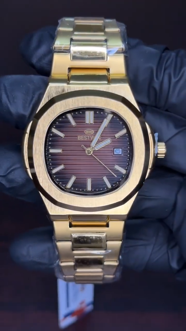 Bestwin - Brown Dial Gold Chain
