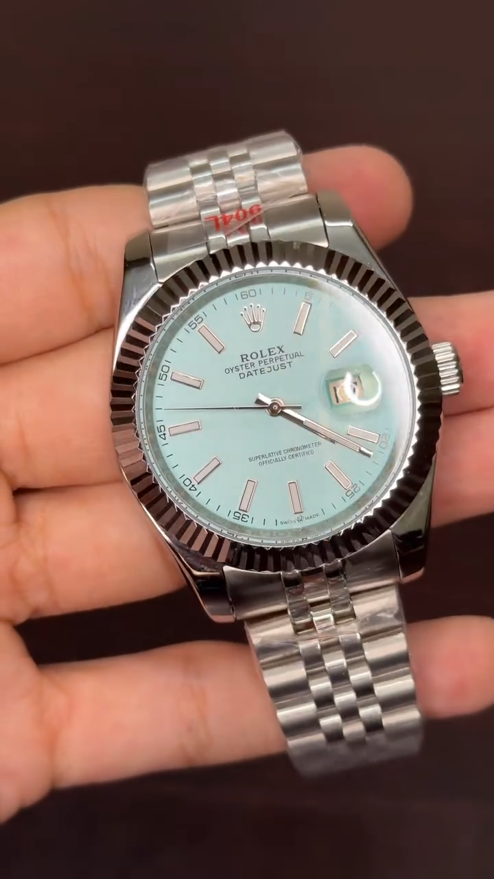 RLX Date Just Mastercopy (Silver Chain With Tiffany Dial)