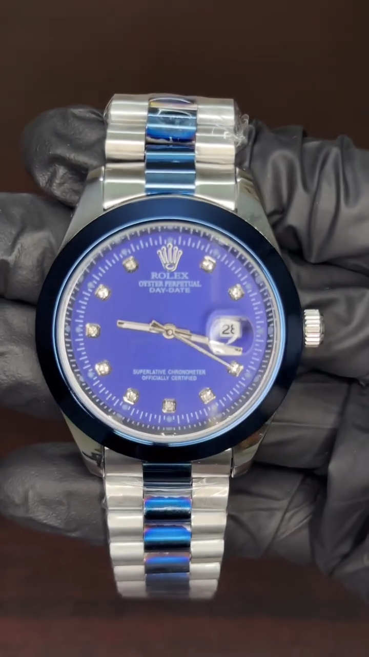 RLX Datejust First Copy | Blue dial - Two Tone Chain