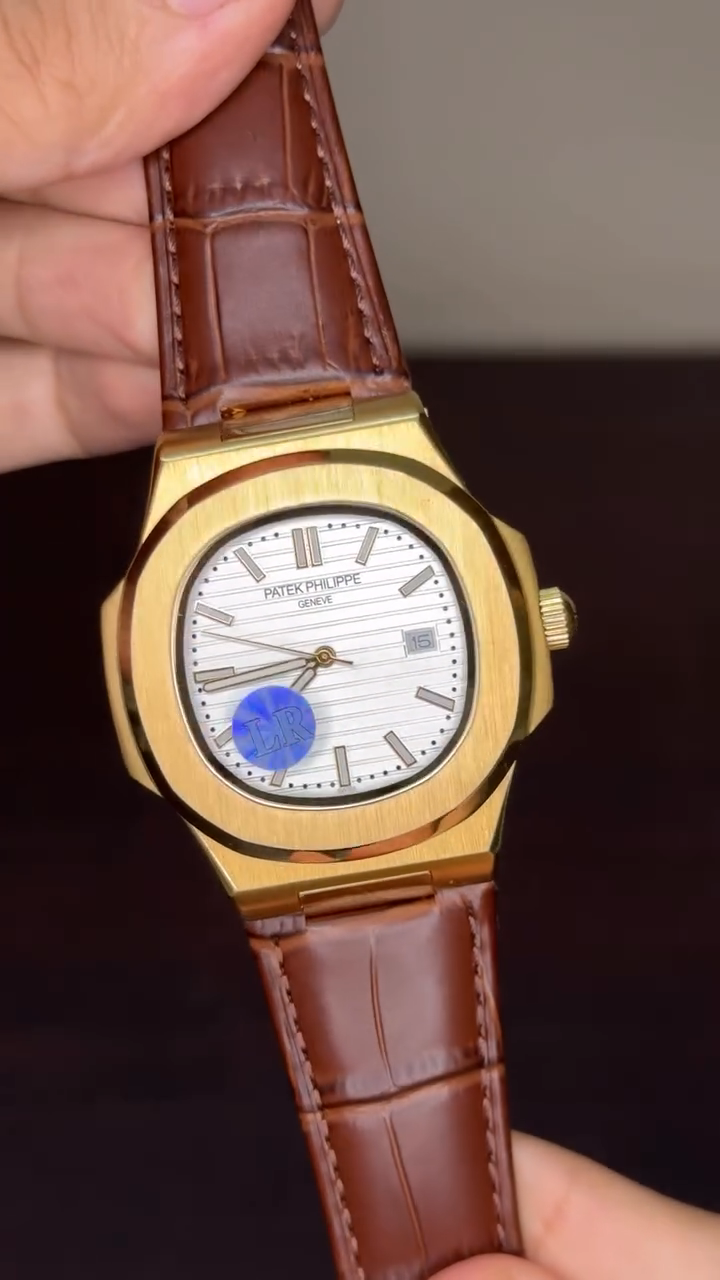 Patek Philippe Nautilus Mastercopy - White Dial With Golden Bezel