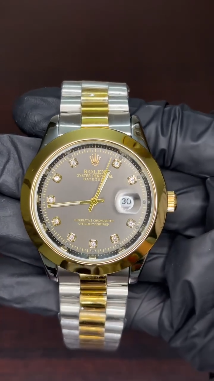 RLX Datejust First Copy | Choco Dial - Two Tone Chain